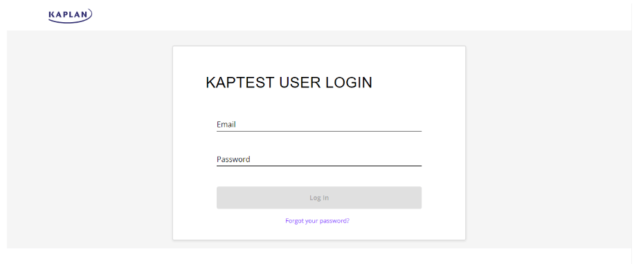 Login page