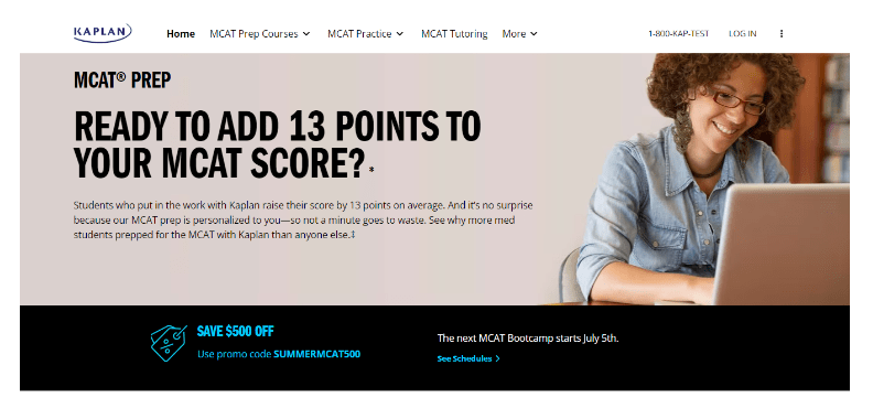 Kaplan-MCAT course details page - Kaplan Discount Code