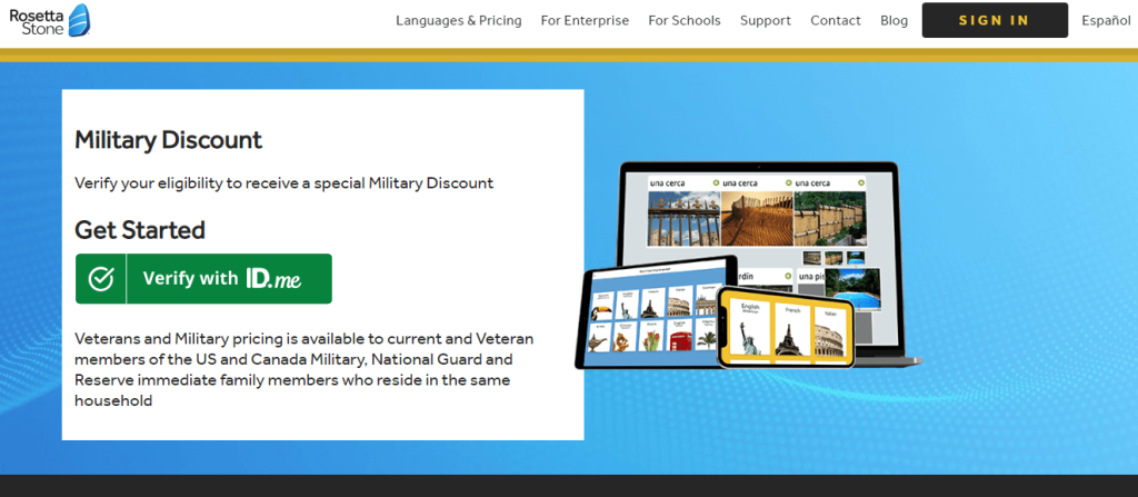 Rosetta Stone discount-Military Discount
