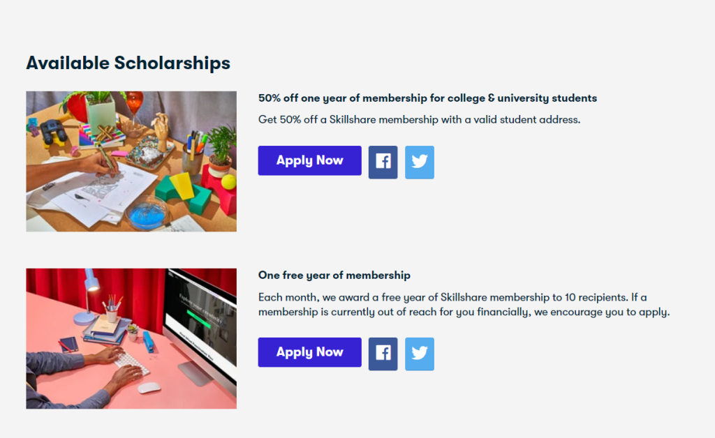 Skillshare Scholarships