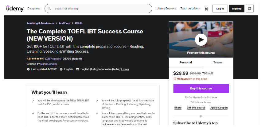The Complete TOEFL iBT Success Course
