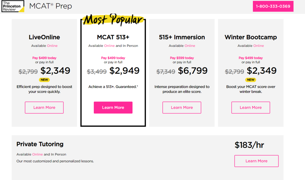 MCAT Pricing