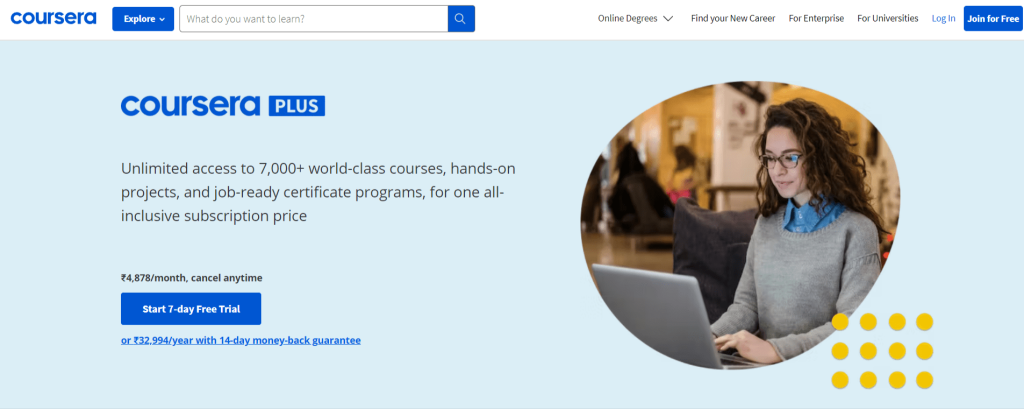 Coursera Plus Homepage