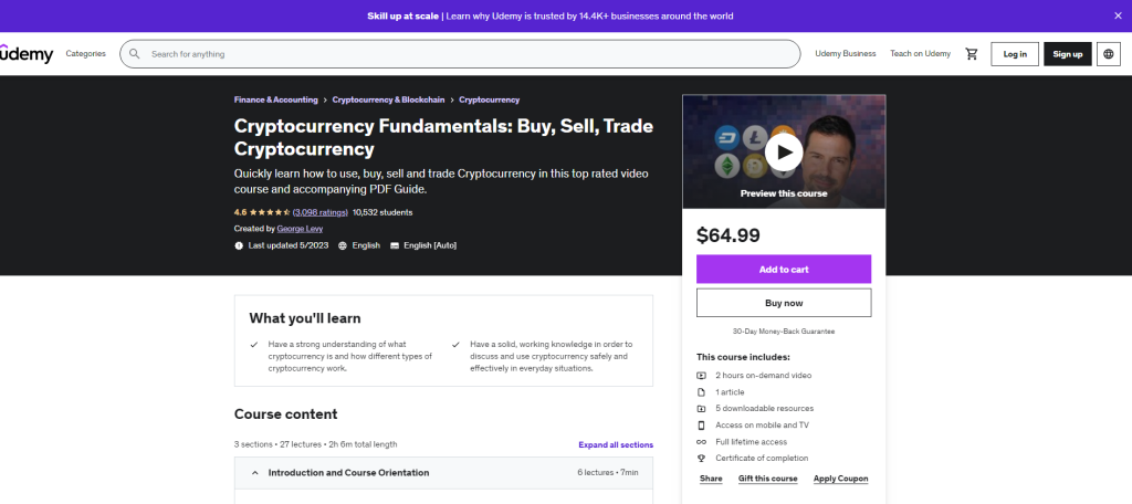 Cryptocurrency Fundamentals By Udemy