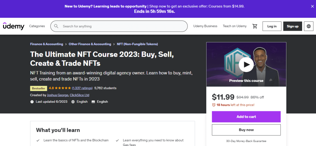 The Ultimate NFT Course 2023 Buy, Sell, Create & Trade NFTs